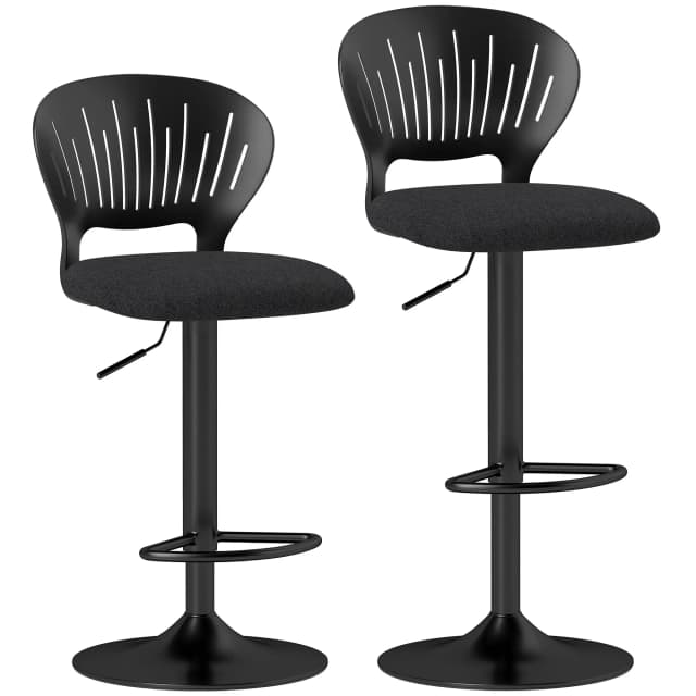 Ensemble Homcom de 2 360 °   Tabourets de cuisine pivotants °   Tabourets de bar réglables en hauteur de 84 à 105 cm