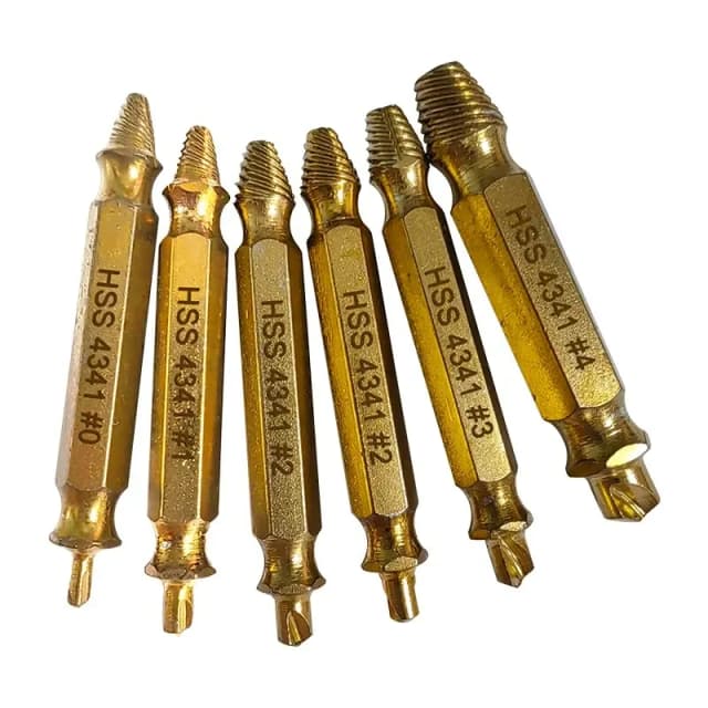 Jeu d'outils pour fils cassés, extracteur HSS, vis à double tête, retrait des dents coulissantes, tournevis, embout, 6 pièces