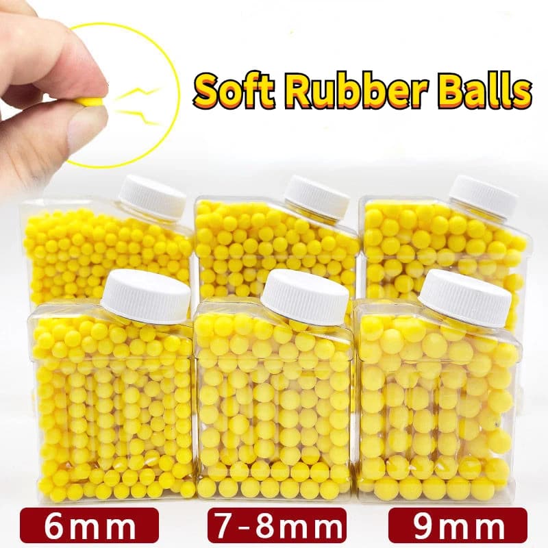 Colle flexible de 6 mm, boules en caoutchouc souple de 7 mm, 9 mm