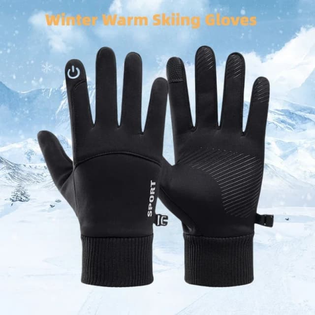 Gants de cyclisme chauds, imperméables, à doigts complets, pour sports de plein air, course à pied, moto, ski, écran tactile, en polaire