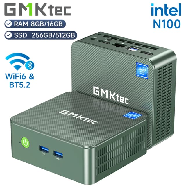 GMKtec-Mini PC G3, Intel Alder Lake N100, Windows 11 Pro, 8 Go, 16 Go, DDR4, 256 Go, 512 Go, PCIe M.2, SSD, WiFi, 6 BT Stimule, Ordinateur de bureau