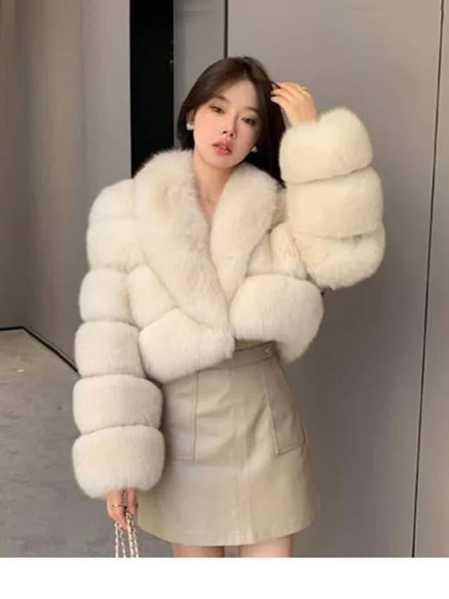 ZADORIN luxe grand col épissé recadrée fausse fourrure manteau femme vêtements épaissir fourrure fausse fourrure veste hiver fourrure manteaux haut Mujer