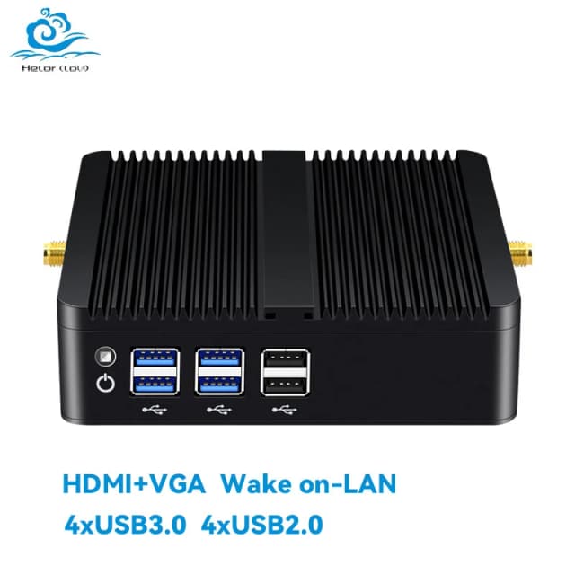 Helorpc-Mini PC industriel sans ventilateur, processeur R2 Core i3, i5, i7, 4x USB v1.0, 4x USB B2.0, HDMI, VGA, prend en charge WIN10, ordinateur LINaffilié