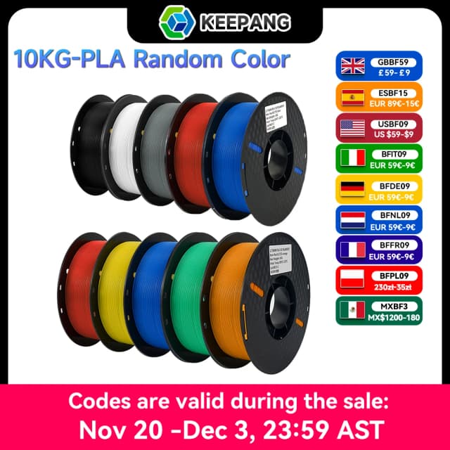 Filament PETG PLA pour imprimante 3D, 10KG/rouleau, 1KG/rouleau, 1.75MM, Filaments en plastique, matériel d'impression soigné pour imprimante 3D