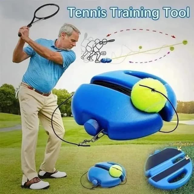 Bases d'aide à l'entraînement de Tennis professionnel avec corde élastique, outil de pratique du Tennis à rebond auto-service