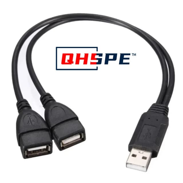 Câble adaptateur double répartiteur un à deux câbles d'extension d'alimentation femelle vers USB 2 mâles, câble USB 2.0 de haute qualité commodité USB
