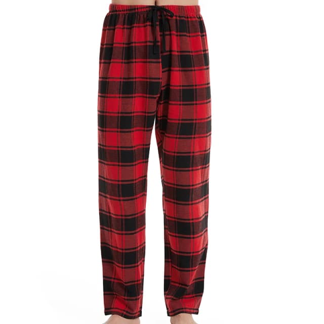 Pantalon de pyjama tartan rouge à carreaux, décontracté, doux et confortable, ceinture élastique, nouveaux vêtements de nuit à carreaux pour hommes, pantalon de salon pour la maison