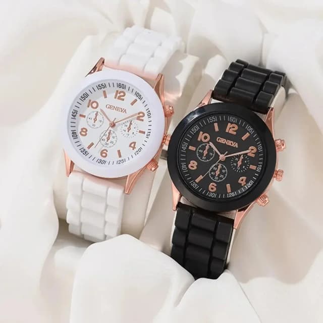 2 pièces de luxe montre pour femme ensemble mode luxe élégant alliage montre-bracelet bracelet en Silicone Couple montre hommes Quartz cadeaux de vacances