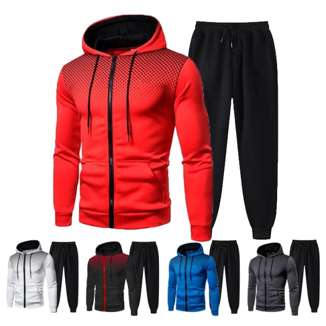 Ensemble pull et pantalon en polaire pour hommes, couleur unie, européen et américain, décontracté, fermeture éclair, chapeau de sport, nouvelle collection automne et hiver 2023