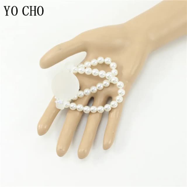 10 pièces élastique perle bracelet bracelet Corsage bricolage décor accessoires à la main perle Corsage bracelet pour mariée plage fête
