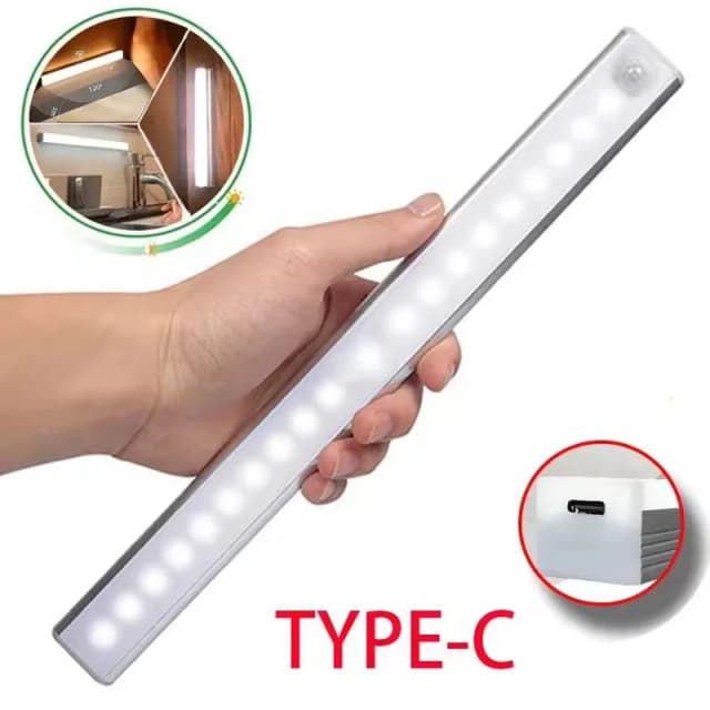 Lampe LED Rechargeable avec Capteur de Mouvement, Veilleuse Portable pour Armoire, Garde-robe, Escalier, Cuisine