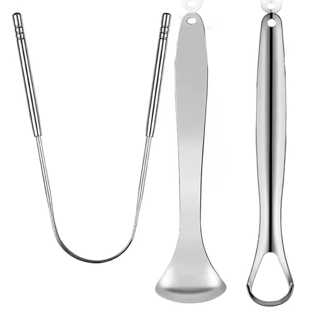 Nettoyeur de grattoir à langue en métal Premium 1 pièce/3 pièces pour adultes et enfants, grattoirs à langue portables en acier inoxydable, brosses pour enlever