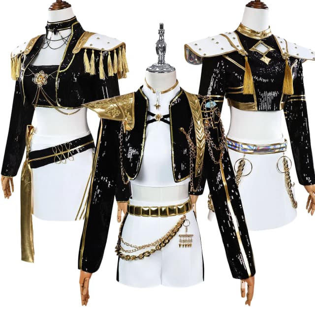 Costumes d'Halloween pour filles Anime KPop chasseurs de démons Cosplay Rumi Mira Zoey noir uniforme de spectacle sur scène HUNTRIX jupe costume