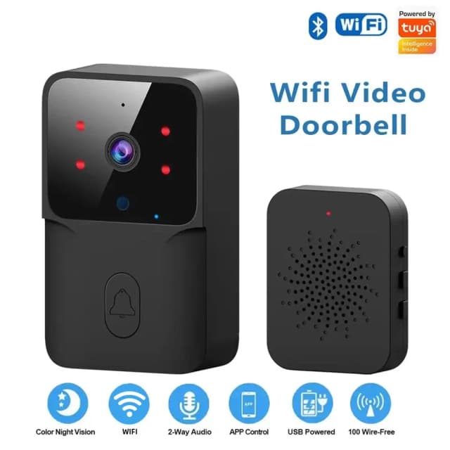 Sonnette WiFi sans fil pour la maison, sonnette domestique, batterie DC AC, sonnette avec caméra Alexa et Google, Tuya, 62 caméras