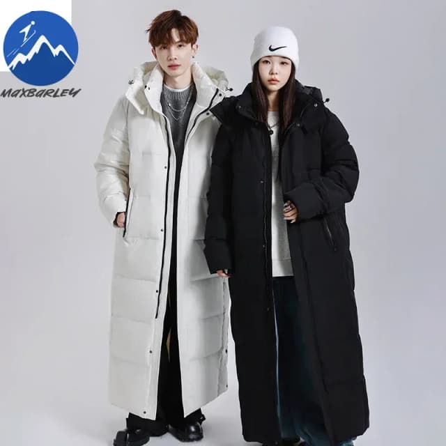 2025 hiver longue doudoune hommes femmes de luxe léger à capuche en duvet d'oie chaud Parka Streetwear neige Ski épais doudoune