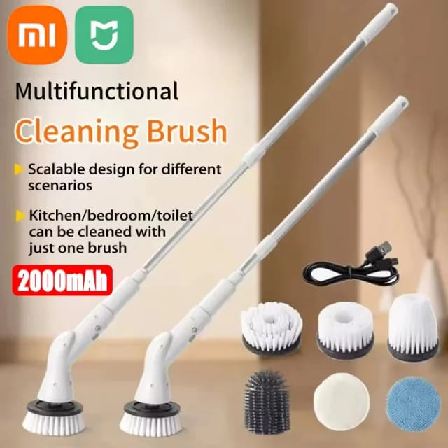 Xiaomi – brosse de nettoyage électrique 6 en 1, 2000mAh, sans fil, rotative, pour douche, cuisine, salle de bains, maison
