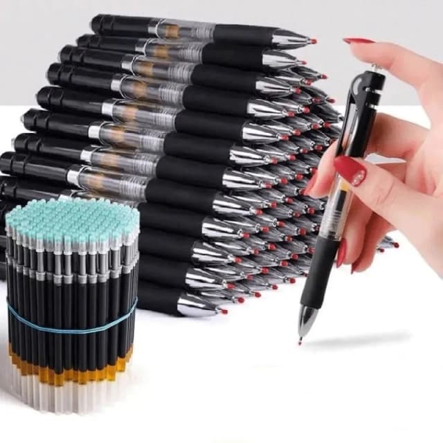 Stylo à bille rétractable, grande capacité, 0.5mm, noir/rouge/bleu, recharge remplaçable, fournitures scolaires, 23 pièces
