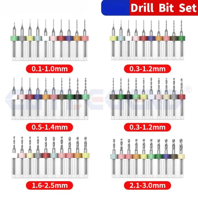 Mini foret en carbure pour PCB, 10 pièces, pour Circuit imprimé, forets CNC, Machine à graver, micro foret, perçage par torsion manuelle