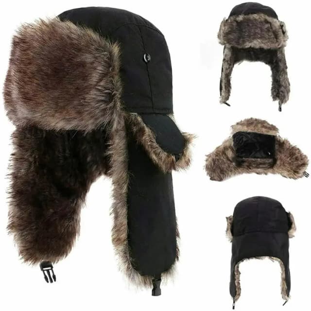 Homme hiver trappeur aviateur trooper oreillette chaud russe imperméable Ski chapeau Bomber casquette russe chaud oreille protecteurs chapeaux