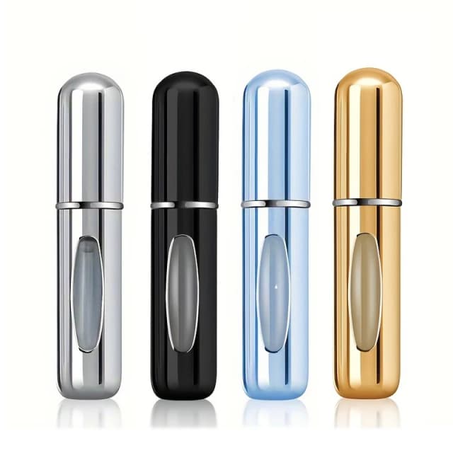 Atomiseur de parfum Portable de 5ml, récipient liquide pour cosmétiques de voyage, Mini vaporisateur en aluminium, bouteille vide rechargeable, 1/4 pièces