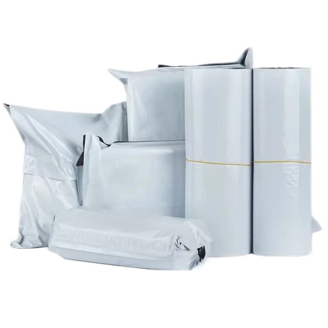 Sacs d'enveloppe d'expédition en plastique, sacs de rangement pour enveloppes express, sacs d'expédition gris et blanc, sacs de courrier auto-adhésifs, 50 pièces