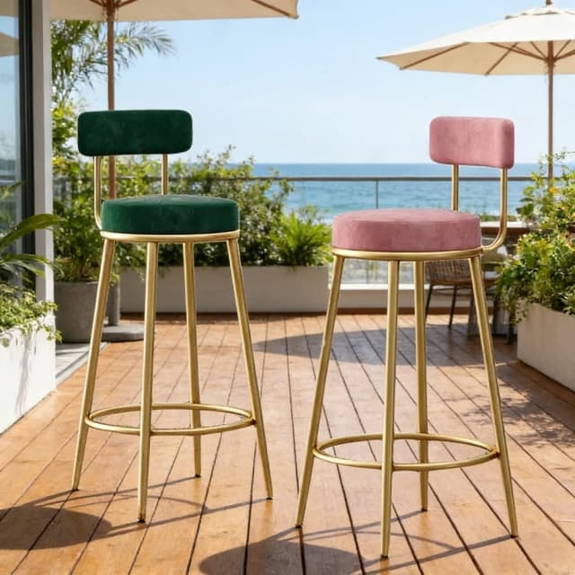 Tabourets de bar modernes nordiques avec dossier, tabourets de comptoir de cuisine en fer et velours, chaise de bar réglable en hauteur, tabouret de travail à domicile