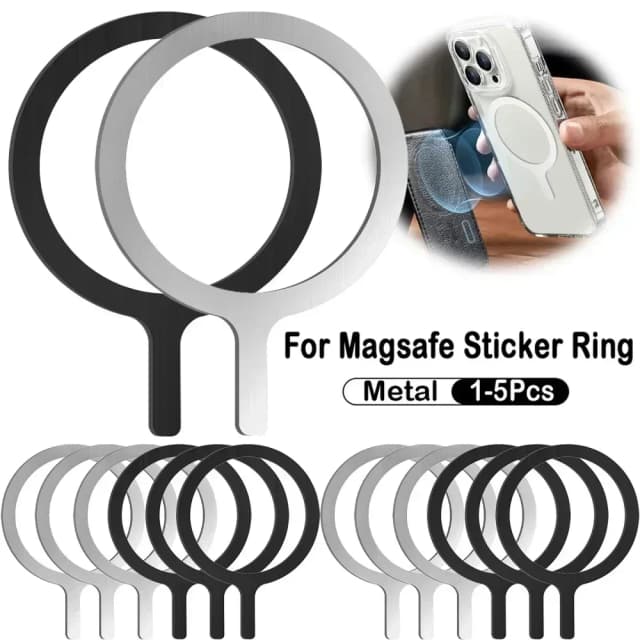 Anneau adaptateur magnétique autocollant magnétique universel, adapté à Magsafe IPhone, chargement sans fil, anneau rond en plaque métallique pour téléphone portable