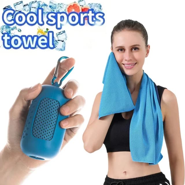 Serviette de glace respirante et rafraîchissante, à séchage rapide, pour sport, sac en Silicone, Portable, pour course à pied, natation, gymnastique, Yoga