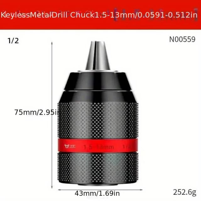 Mandrin de perceuse sans clé, adaptateur de Conversion à changement rapide, montage 1/2 Unf 2 ~ 13mm, tournevis à serrage automatique, mandrins