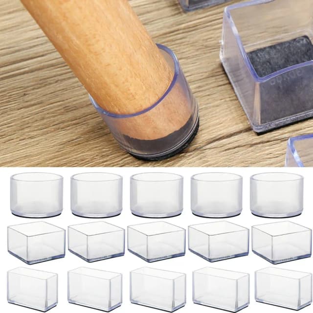 4 pièces de protections de sol en caoutchouc carrées et rectangulaires, protège-pieds de chaise, protège-pieds de table, protège-poussière, chaussettes, bouchons de tuyaux, pieds de nivellement pour meubles