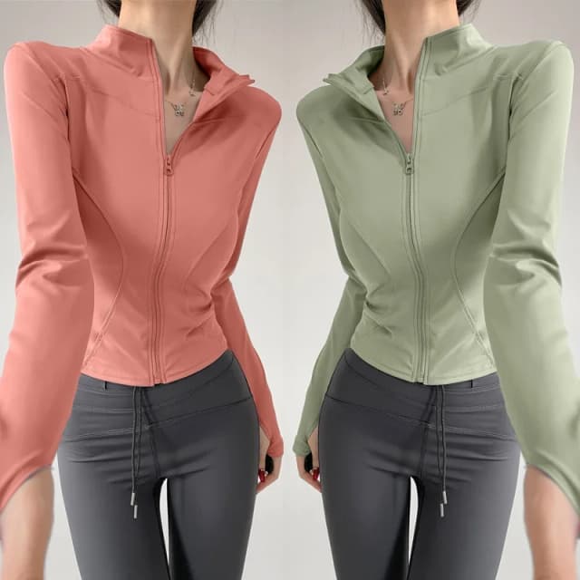 Sun – manteau de sport à séchage rapide pour femmes, veste de Yoga à manches longues avec fermeture éclair, pour course à pied, Fitness, S-3XL