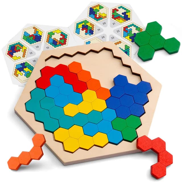 Puzzle 3D coloré en bois, jouets de haute qualité, Tangram, jeu de mathématiques, jouets éducatifs d'imagination préscolaire pour enfants