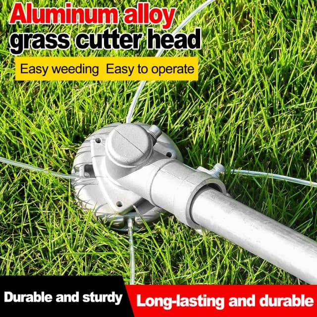 Tête de tondeuse à gazon universelle en alliage d'aluminium et acier en Nylon de remplacement pour ligne de tonte à gazon, accessoires de tête de mauvaises herbes