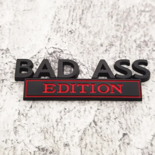 Logo de voiture créatif de vente chaude, Logo de Modification de voiture, autocollant de voiture BAD ASS, autocollant de carrosserie de voiture en édition métallique, Badge arrière