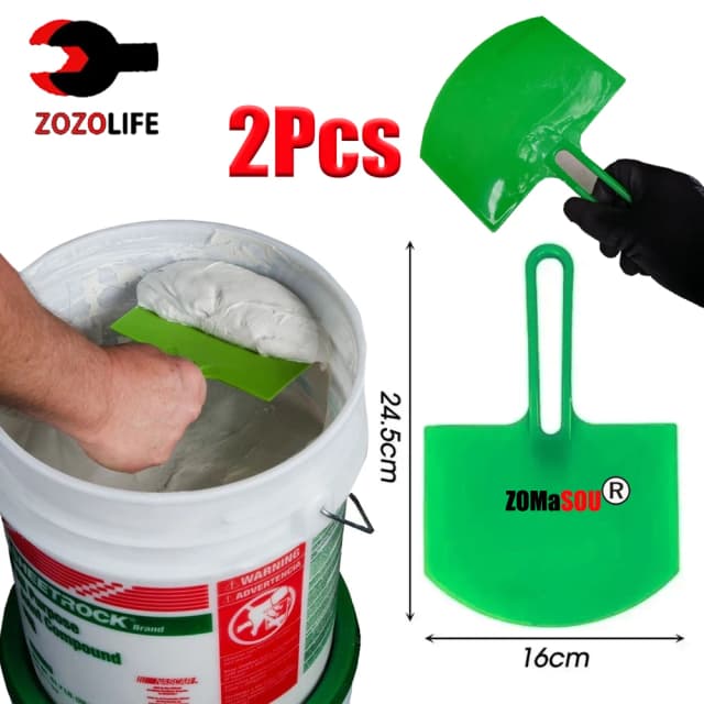 1/2 pièces seau incurvé pelle grattoir Spackle peinture mastic couteau cloisons sèches finition plâtre grattage décalcomanies Patch outils de Construction