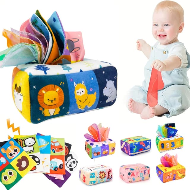 Jouet Montessori pour bébé, boîte à mouchoirs magique, activité d'apprentissage, jouet mentaires oriel pour enfants, exercice des doigts, jeu de société occupé