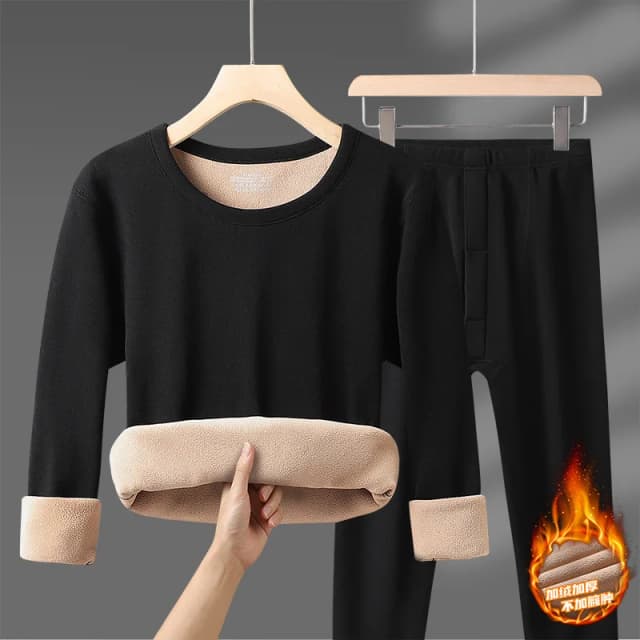 Ensemble de sous-vêtements thermiques d'hiver pour hommes et femmes, hauts en velours + pantalons longs, confortable, doux pour la peau, élastique, épais, chaud, ensemble de 2 pièces