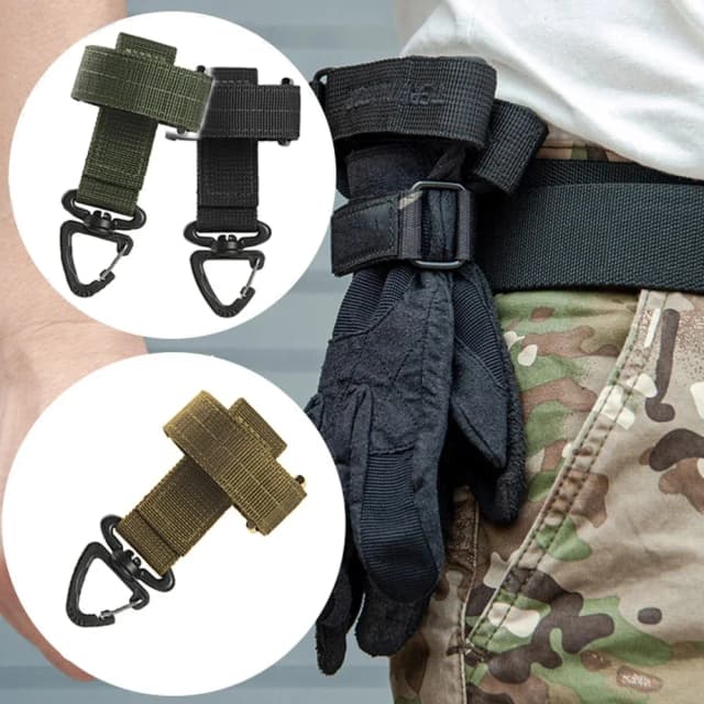 Gants en nylon multi-usages pour camping en plein air, support de ULd'escalade, sangle anti-perte, clip de sécurité