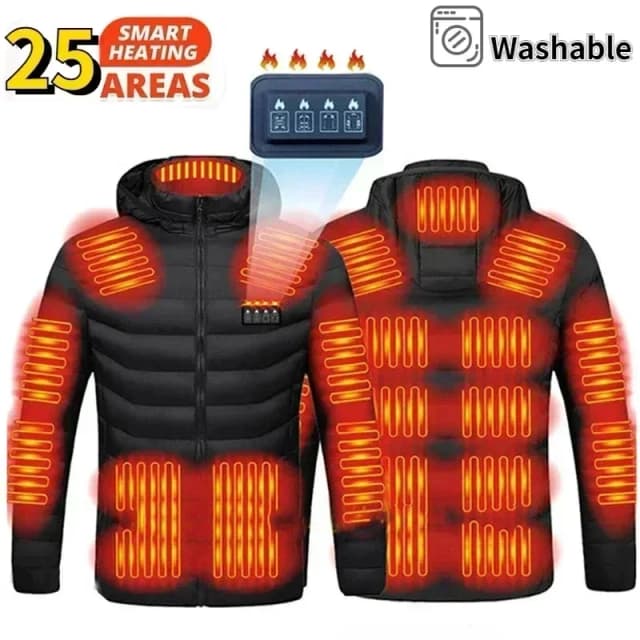 Veste chauffante pour hommes et femmes, Parka chauffante électrique Usb, vêtements chauffants intelligents, nouvelle neige, manteaux imperméables en coton, 25/21 zones, hiver