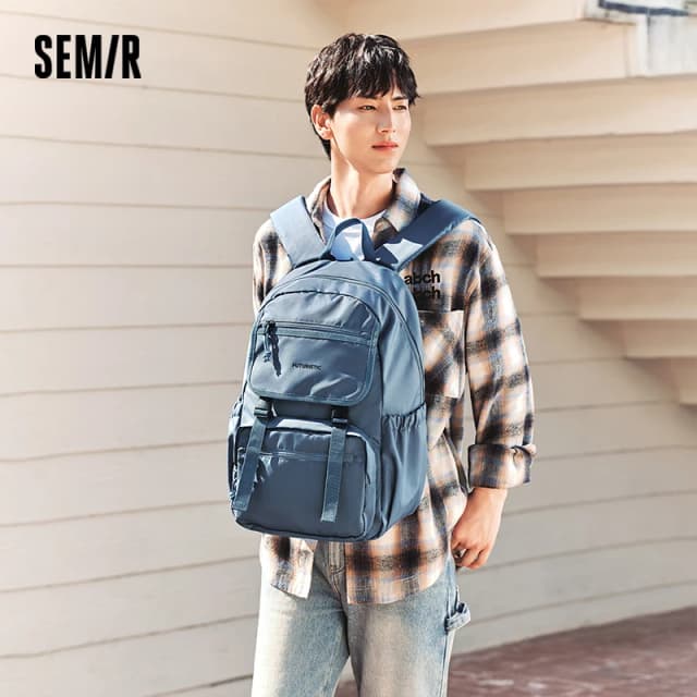 SEMIR-Sac à Dos observateur de Grande Capacité pour Homme Cartable d'Ordinateur, Fouet de Bergame, pour Couple, Nouvelle Collection 2024