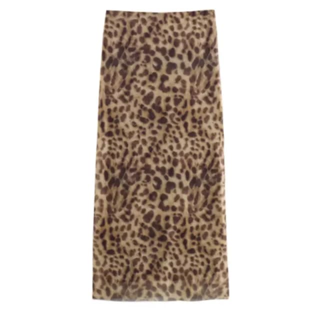 Jupe mi-longue en Tulle léopard pour femmes, mode d'été, taille haute, ceinture élastique, jupes longues, Streetwear, 2024