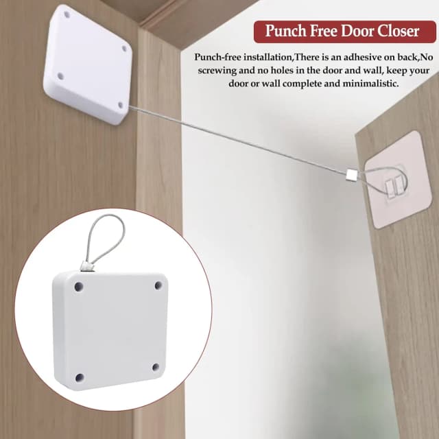 Ferme-porte à capteur automatique sans poinçon, support d'arrêt de porte à Surface réglable, cordon de traction, ferme-porte pour résidentiel et Commercial