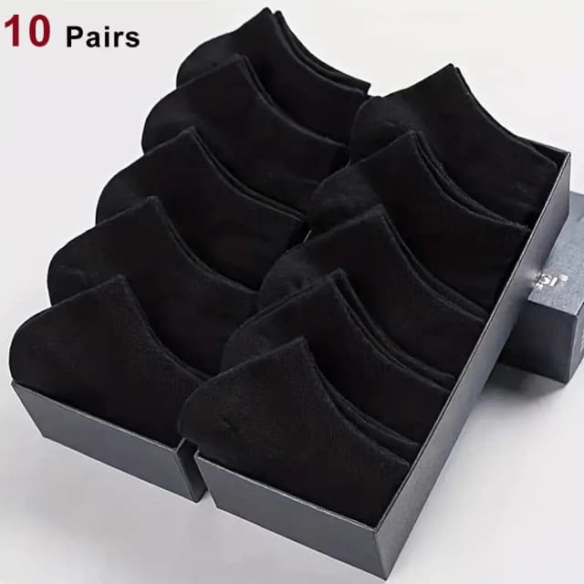 Chaussettes Bateau Respirantes Absorbant la Sueur pour Homme, Solides, MMoberic, Atmosphérique, dehors, Business, Bas, Haute Qualité, 10 Paires