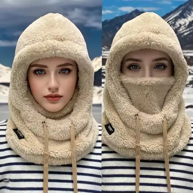 Cagoule thermique chaude coupe-vent, capuche de Ski, couverture faciale de moto, polaire réglable, couverture de cou de cyclisme, masque complet d'hiver