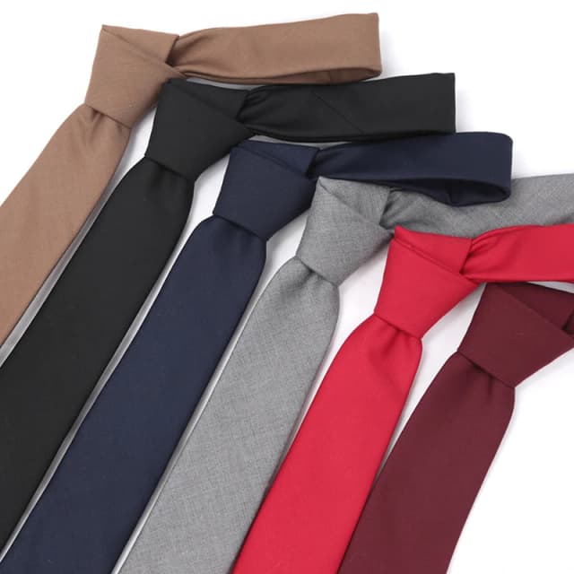 Cravate en coton noir solide pour hommes, col étroit, Slim, pour mariage, affaires, costume de fête décontracté, chemise, cadeau pour hommes, accessoire