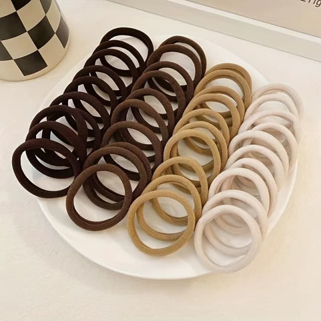 Attaches de cheveux élastiques sans couture style Boho, 50/100 pièces, épais, confortables et durables, porte-queue de cheval pour femmes, accessoires pour cheveux de couleur unie
