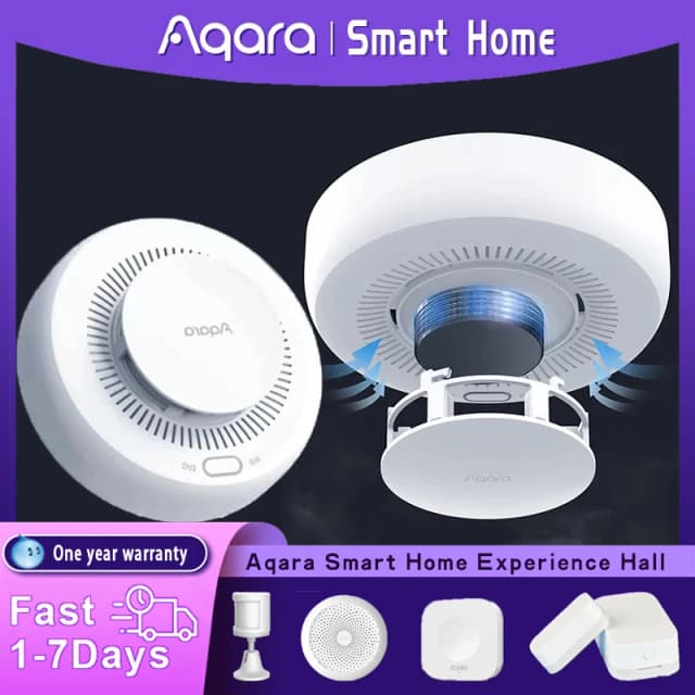 Aqara détecteur de fumée intelligent capteur Zigbee 3.0 moniteur d'alarme incendie alerte sonore application de sécurité à domicile fonctionne avec Xiaomi Mi home Homekit