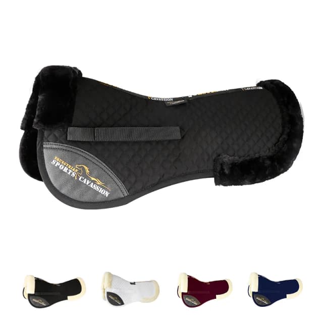Demi-coussin doublé de correcteur de couleur noire, équitation sur le dos du cheval, équipement équestre