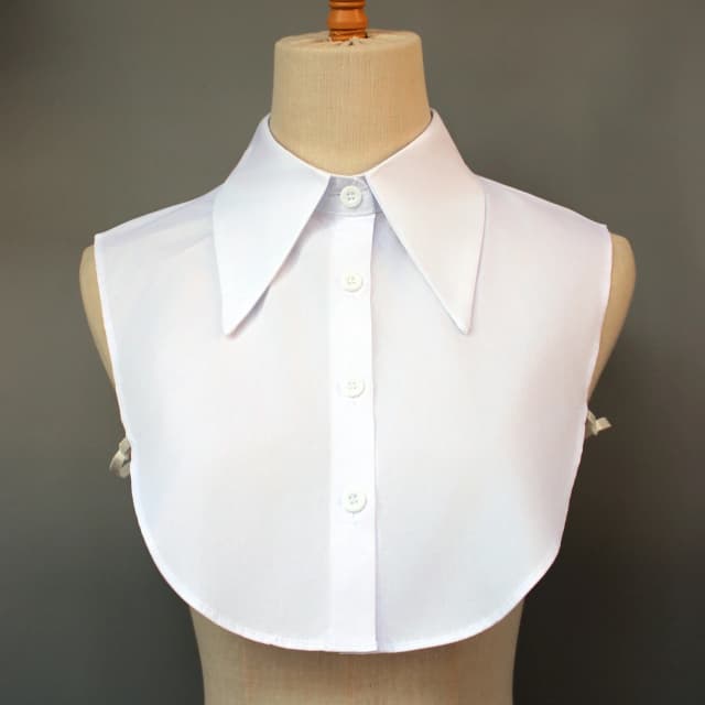 1 col de chemise détachable à gros revers en mélange de coton unisexe – Nouveau design professionnel, accessoire de superposition toutes saisons