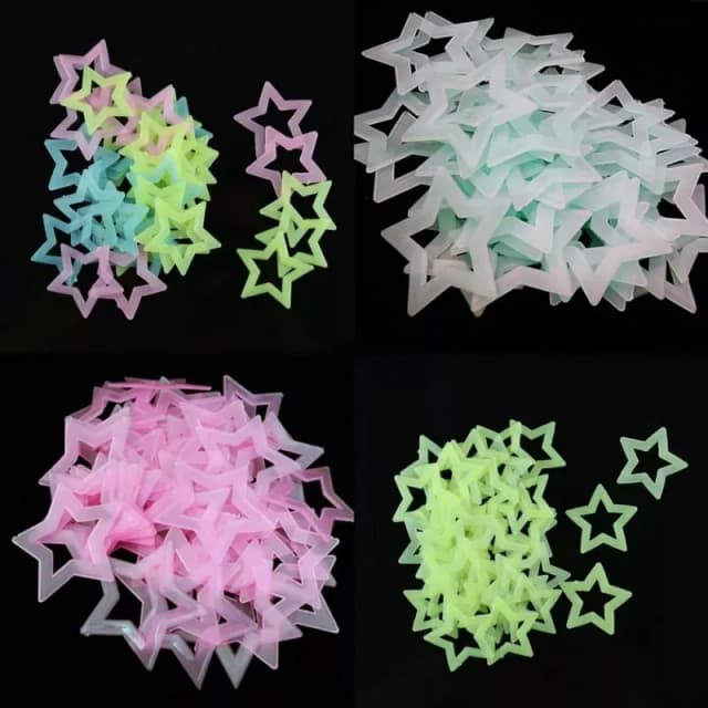 Autocollants muraux fluorescents en forme d'étoile creuse 3D, lueur dans la nuit, lumineux, pour chambre d'enfants, sparadrap de salon